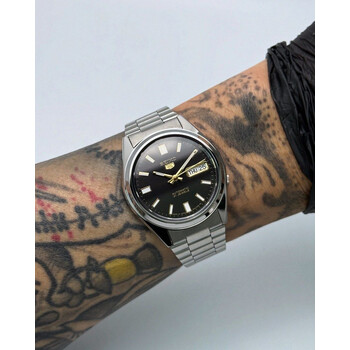 Custom Seiko Mod • Silver SNX Black Gold Day Date • 37mm